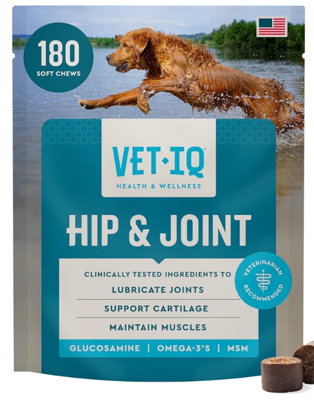 Vet IQ Hip & Joint Soft Chews for Dogs — UNOPENED